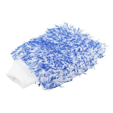 Microvezel Washandschoen blauw wit