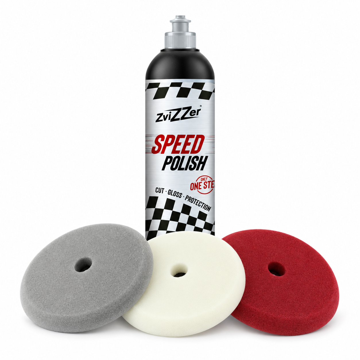 ZviZZer Speed Polish-set 250 ml met drie UFO Thermo-pads 125 mm